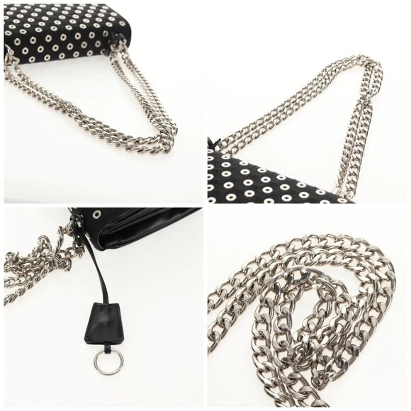 PRADA Chain Shoulder Bag Nylon Black Silver 1BD009 Auth 145246M - Picture 16 of 16